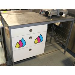 STAINLESS STEEL PREP TABLE WITH DRAWERS