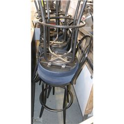 7 BLUE BAR STOOLS SWIVEL