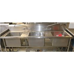 S/S 3 WELL SINK