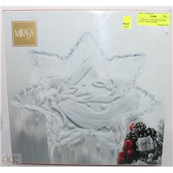 13" MIKASA GLASS SERVER WITH ANGEL STAR PATTERN