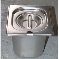 ME-08)S/S INSERT FOURTH SIZE 6" DEEP WITH LID