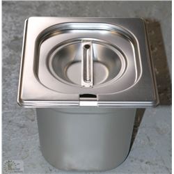 ME-08)S/S INSERT FOURTH SIZE 6" DEEP WITH LID