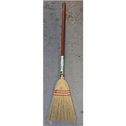 STRAW BROOM WITH WOODEN HANDLE