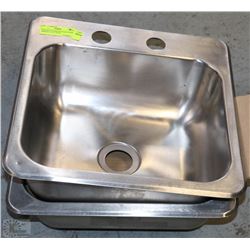 TWO NEW STAINLESS STEEL SINKS APPROX 13"X11"X5"H