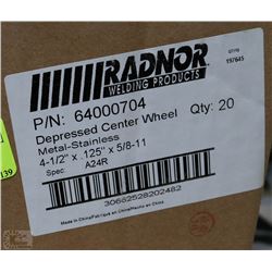 CASE OF 24 - 4 1/2" STAINLESS METAL GRINDING WHEEL