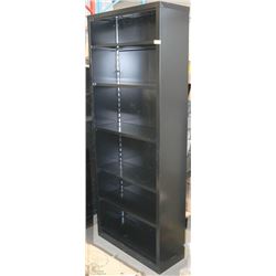 BLACK METAL 6 SHELF STORAGE CABINET