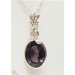 #5-14K GOLD SPINEL & DIAMOND NECKLACE