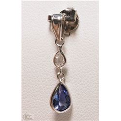 #7-14K GOLD TANZANITE & DIAMOND(0.11CT) PENDANT