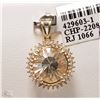 Image 1 : #9-14K GOLD TOPAZ & DIAMOND(0.2CT) PENDANT