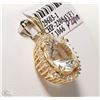 Image 2 : #9-14K GOLD TOPAZ & DIAMOND(0.2CT) PENDANT