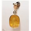 Image 1 : #11-14K GOLD SAPPHIRE(7.8CT) & DIAMOND PENDANT