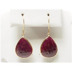 #15-14K GOLD RUBY(17.7CT) EARRINGS