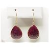 Image 1 : #15-14K GOLD RUBY(17.7CT) EARRINGS