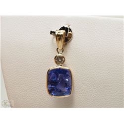 #25-14K GOLD TANZ(2.9CT) & DIA(0.12CT) PENDANT
