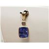 Image 1 : #25-14K GOLD TANZ(2.9CT) & DIA(0.12CT) PENDANT