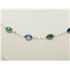 Image 2 : #38-10K GOLD EMERALD & SAPPHIRE(10CT) NECKLACE