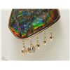 Image 2 : #41-14K GOLD IMPERIAL AMMOLITE & DIAMOND PENDANT
