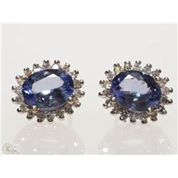 #43-14K GOLD TANZ(4.09CT) & DIA(0.7CT) EARRINGS