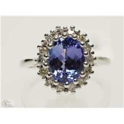 #44-14K GOLD TANZ(3CT) & DIA(0.42CT) RING