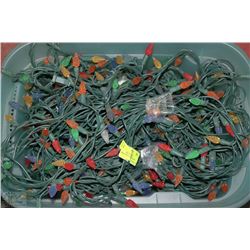 TUB OF MULTI-COLORED CHRISTMAS LIGHTS,OVER 200FT