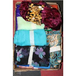 XL FLAT OF 27 FINISHED SCARFS AND SAREES