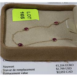 10K YELLOW GOLD GEMSTONE NECKLACE WITH COA
