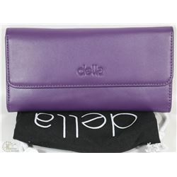 NEW DELLA LEATHER KAREN WALLET AUBERGINE(PURPLE)