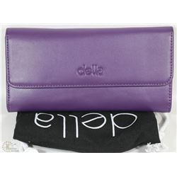 NEW DELLA LEATHER KAREN WALLET AUBERGINE(PURPLE)