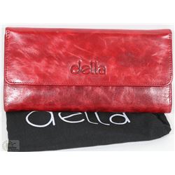 NEW DELLA LEATHER KAREN WALLET RED COLOR