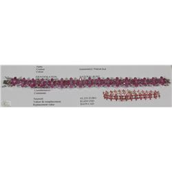 STAMPED .925 SILVER RUBY BRACELET WITH COA