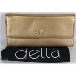 NEW DELLA LEATHER KAREN WALLET GOLD COLOR