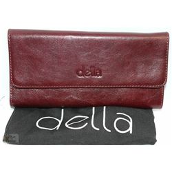 NEW DELLA LEATHER KAREN WALLET PLUM COLOR