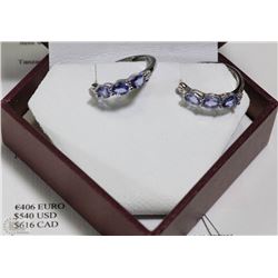 .925 SILVER TANZANITE EARRINGS WITH COA