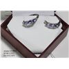 Image 1 : .925 SILVER TANZANITE EARRINGS WITH COA