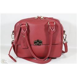 NEW DELLA LEATHER EMMA SATCHEL/PURSE RED COLOR