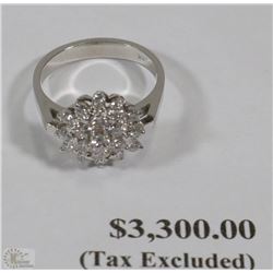14KT WHITE GOLD DIAMOND RING WITH COA FROM