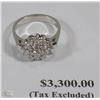 Image 1 : 14KT WHITE GOLD DIAMOND RING WITH COA FROM