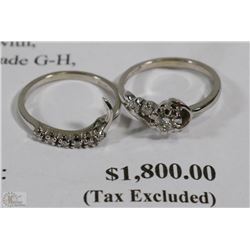 2PC 14KT WHITE GOLD DIAMOND ENGAGEMENT RING SET