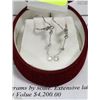 Image 1 : PAIR OF 14KT WHITE GOLD DROP STYLE EARRINGS W/ COA