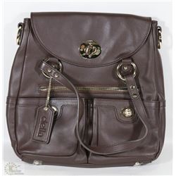 NEW DELLA LEATHER JODI PURSE CHESTNUT COLOR