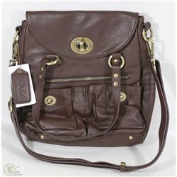 NEW DELLA LEATHER JODI PURSE BROWN COLOR