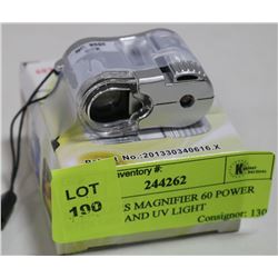 JEWELLERS MAGNIFIER 60 POWER WITH LED AND UV LIGHT