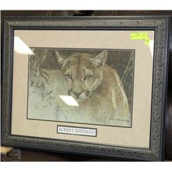 ROBERT BATEMAN COUGAR SIGNED PRINT