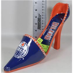 OILERS DECORATIVE SHOW WINE BOTTLE HOLDER