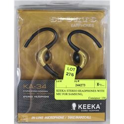 KEEKA STEREO HEADPHONES WITH MIC FOR SAMSUNG,