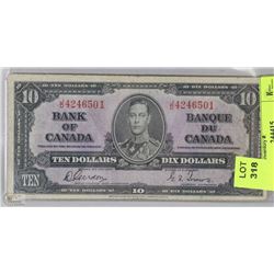 1937 CANADIAN $10 BILL