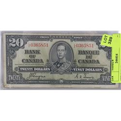 1937 CANADIAN $20 BILL