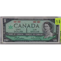 CANADIAN CENTENNIAL $1 BILL UNC