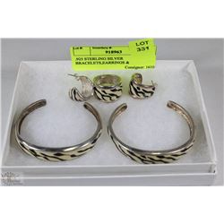 .925 STERLING SILVER BRACELETS,EARRINGS &