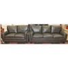 Image 1 : CHARCOAL LEATHERETTE SOFA AND LOVESEAT